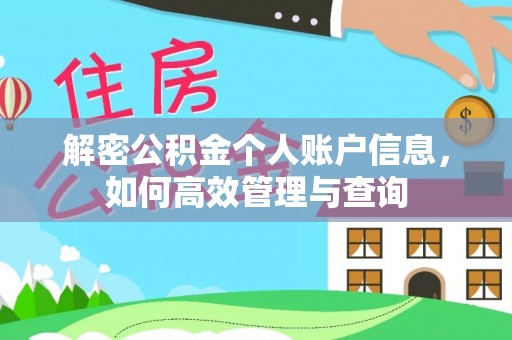 龙港解密公积金个人账户信息，如何高效管理与查询