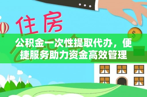 龙港公积金一次性提取代办，便捷服务助力资金高效管理